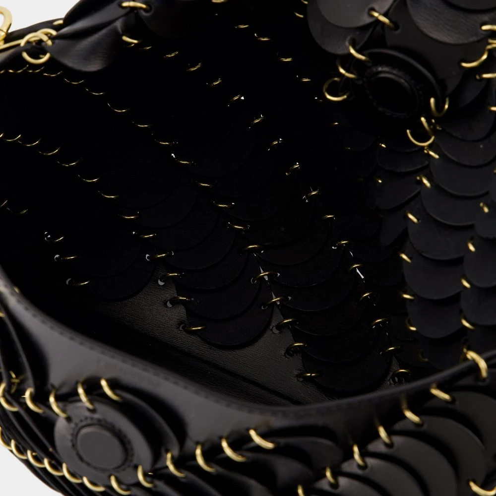 Paco Rabanne Zwarte Leren Schoudertas Black Dames