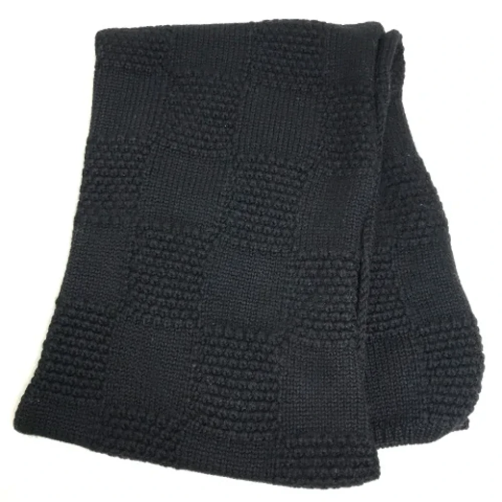 Louis Vuitton Vintage Pre-owned Wool scarves Black Dames