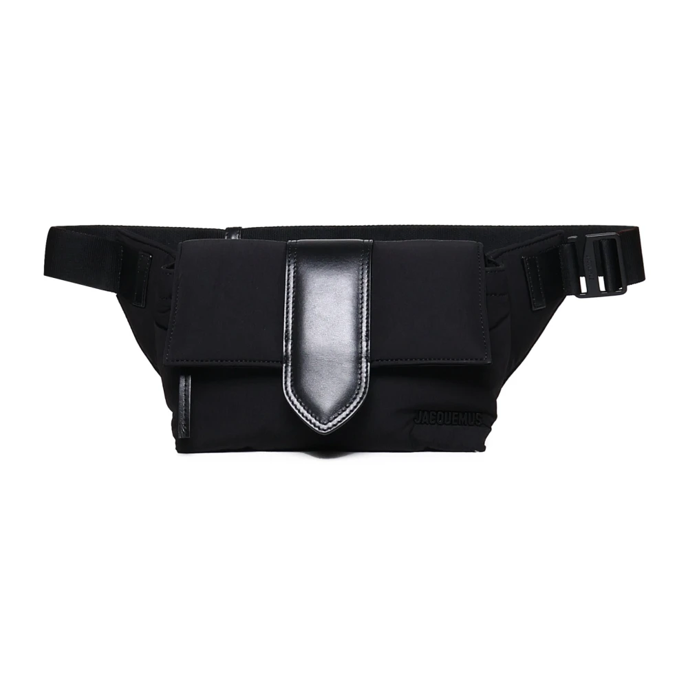 Jacquemus Zwarte Nylon Heuptas met Leren Details Black Heren