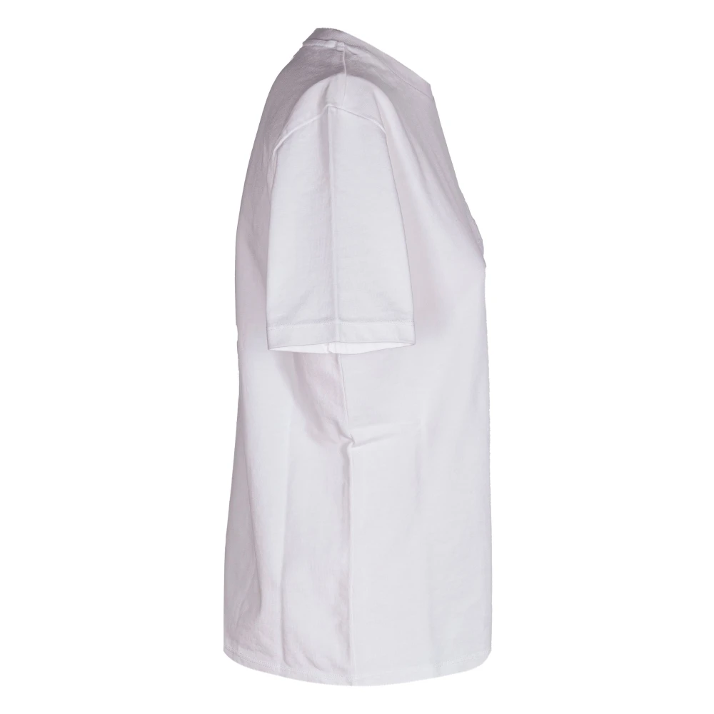 Mauro Grifoni Katoenen T-shirt voor dames met ronde hals White Dames