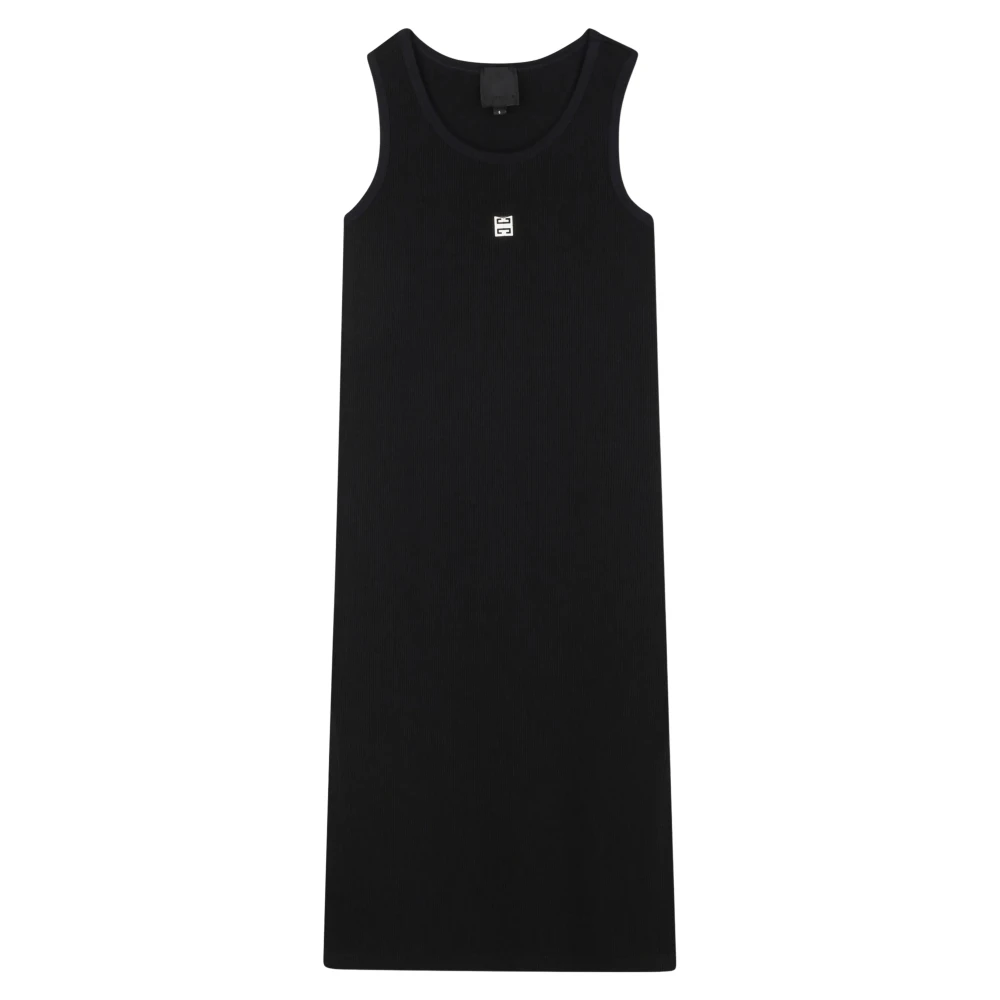 Givenchy Girls Black Dresses, 4 Y, Ribbed Logo Tank Dress