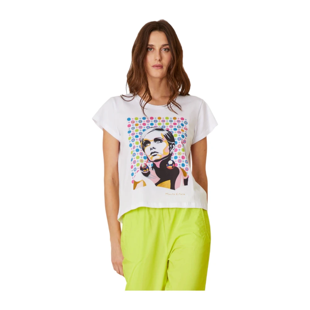 Manila Grace Korte Mouw T-shirt Multicolor Dames