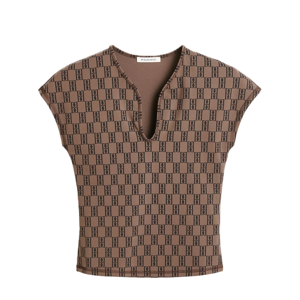 By Malene Birger T-Shirt met Uitgesneden Halslijn Donker Mahonie By Herenne Birger Brown Dames