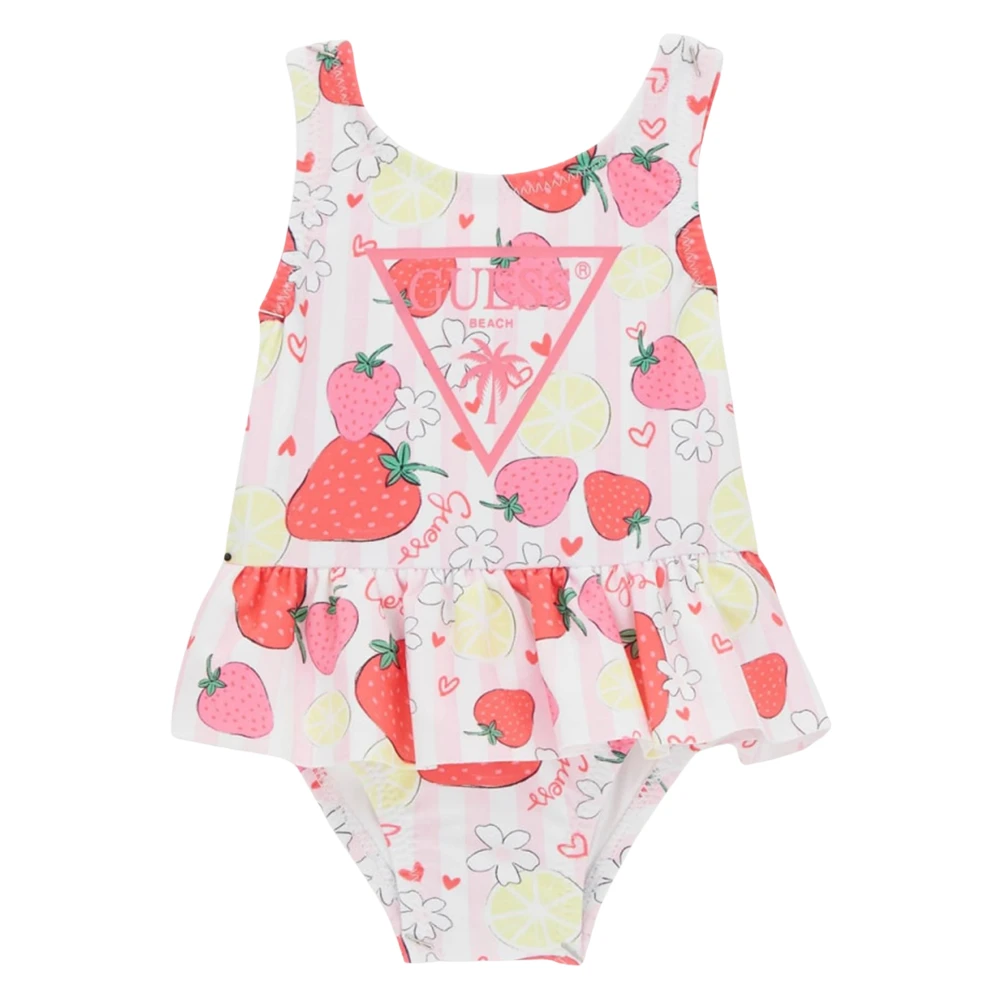 Guess Girls Pink One-Piece Printed Swimsuit - Kids Swimsuits - 12 M - Kids