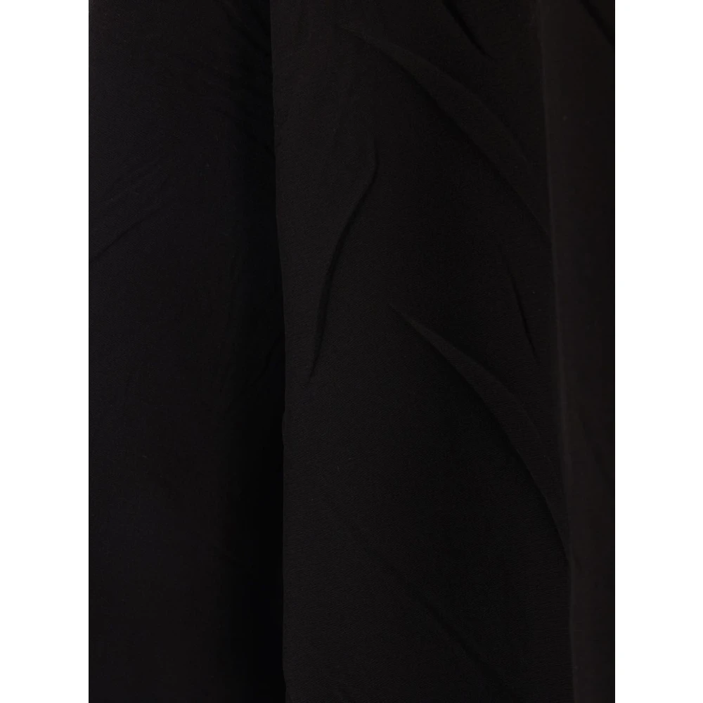Balenciaga Zwarte zijden midi-jurk met sjaalkraag Black Dames