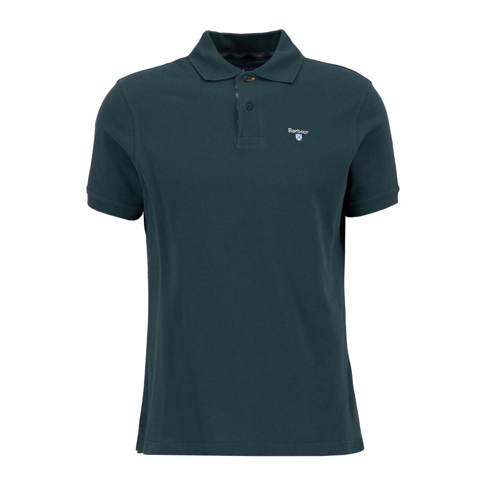 Barbour Men's Green Polo Shirts, 2XL, Tartan Pique Polo