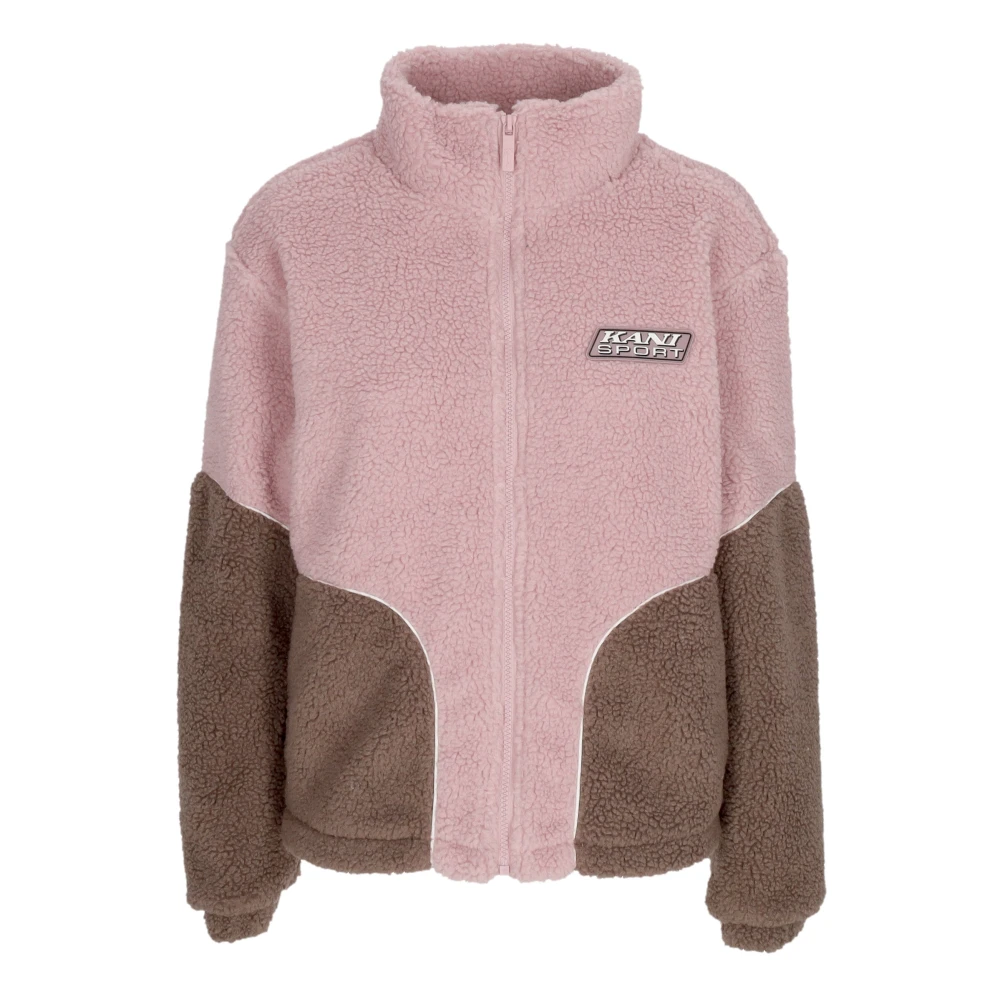 Karl Kani Sherpa Teddy Block Track Jacket Pink, Dam