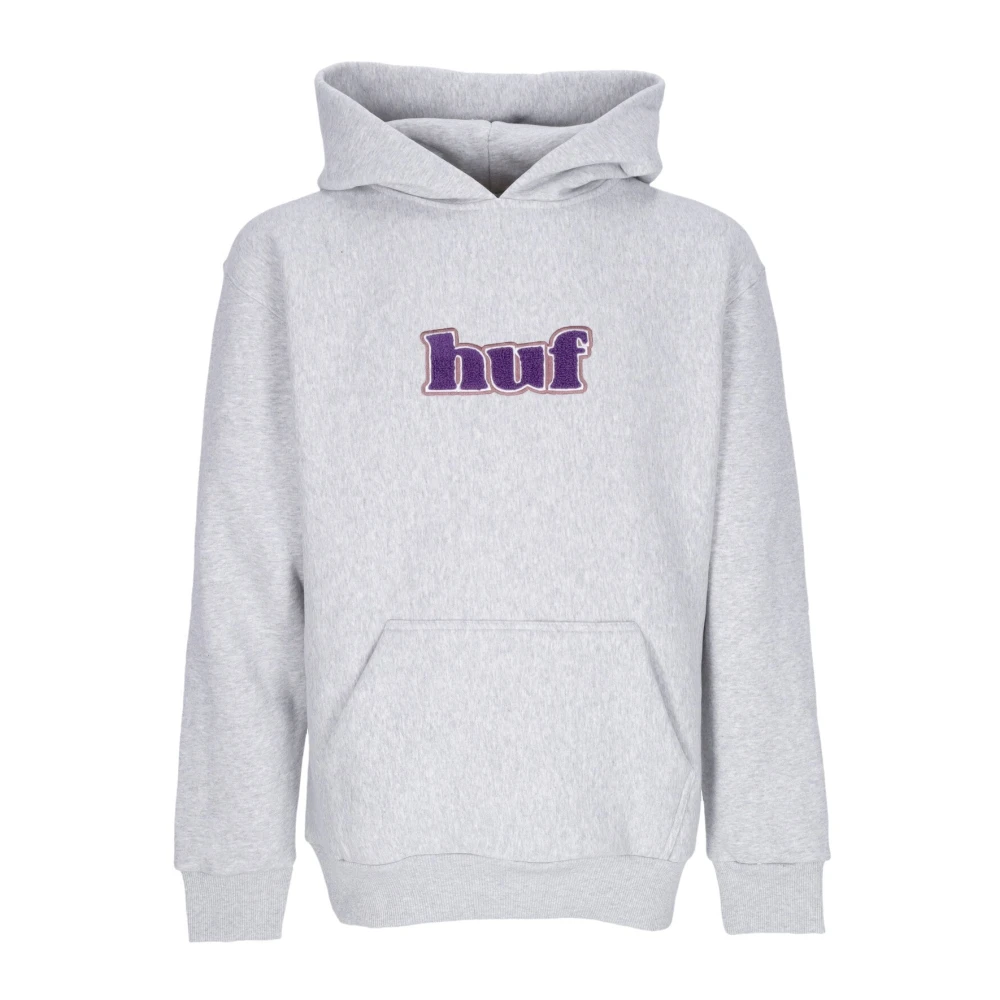 Huf Men's Gray Heather Hoodie With Custom Logo Patch - Hoodies - Xl - Sweatshirts & Hoodies