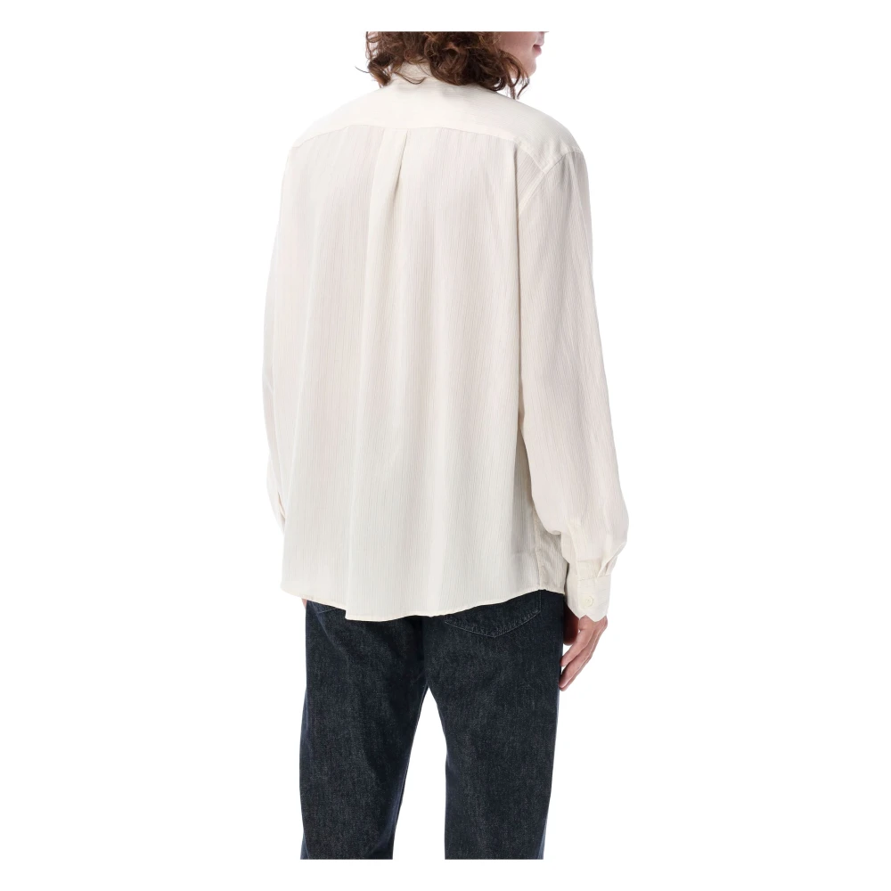 Our Legacy Crème Textuur Knoop-Down Overhemd Aw24 Beige Heren