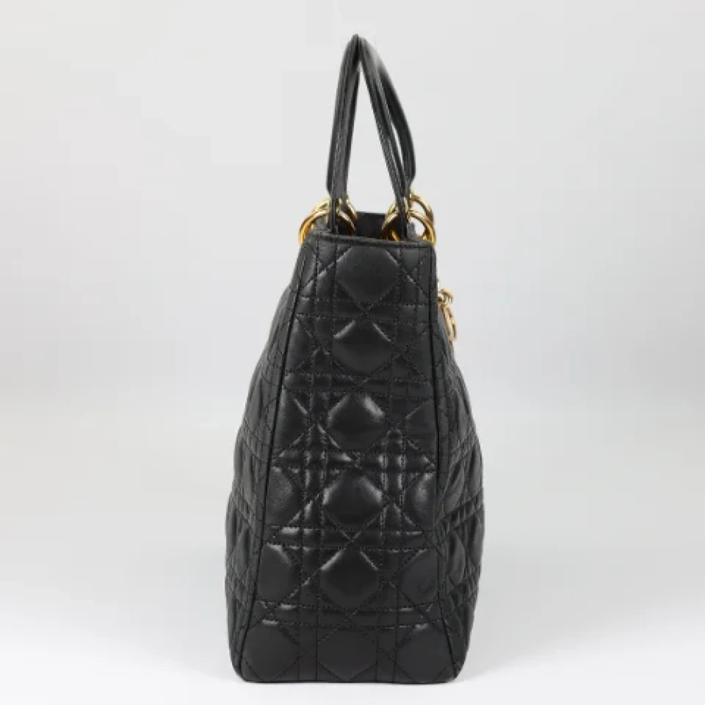 Dior Vintage Pre-owned Leather handbags Black Dames