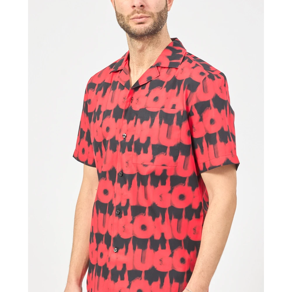 Hugo Boss Ellino Logo Print Overhemd Multicolor Heren
