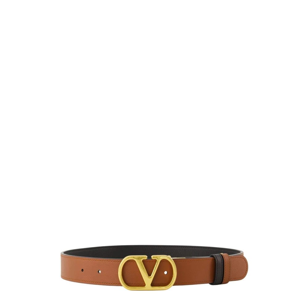 Valentino Garavani Women's Brown Belts, 70 Cm, Vlogo Signature Reversible Belt