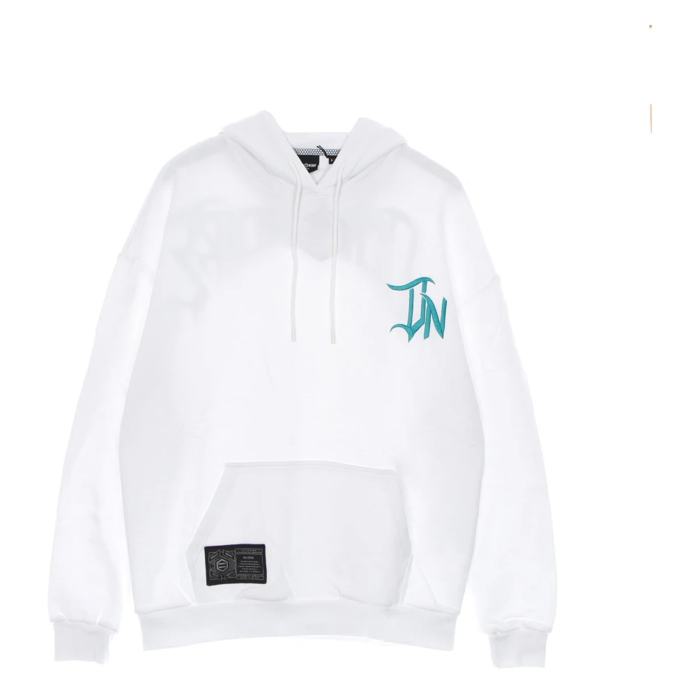 Dolly Noire Witte lichtgewicht hoodie met 3D-letters White Heren