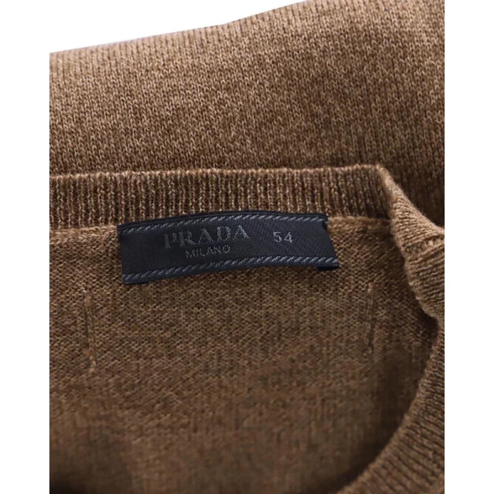 Prada Vintage Pre-owned Wool tops Brown Heren