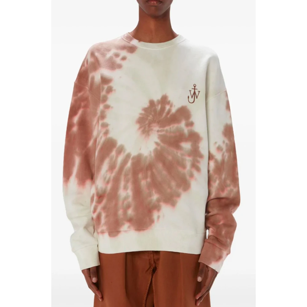 JW Anderson Bruine Tie Dye Sweater Katoen Jersey Brown Dames