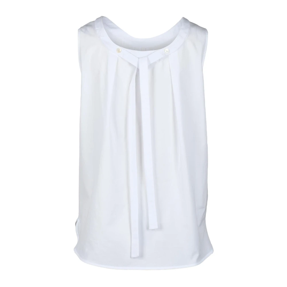 Max Mara Katoenen blouse met unieke stijl White Dames