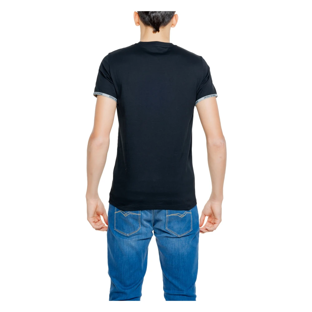 Emporio Armani Zwart Katoenen Ronde Hals T-shirt Black Heren