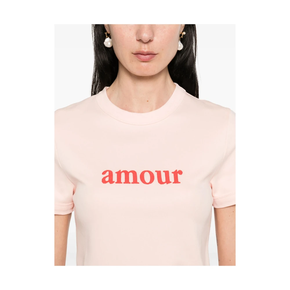 Maison Labiche Lichtroze Crew Neck T-shirt Pink Dames