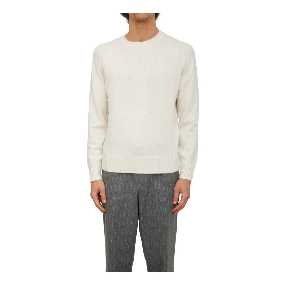Hugo Men's White Bianco Cashmere Jumper - Cashmere Knitwear - 2XL - Knitwear
