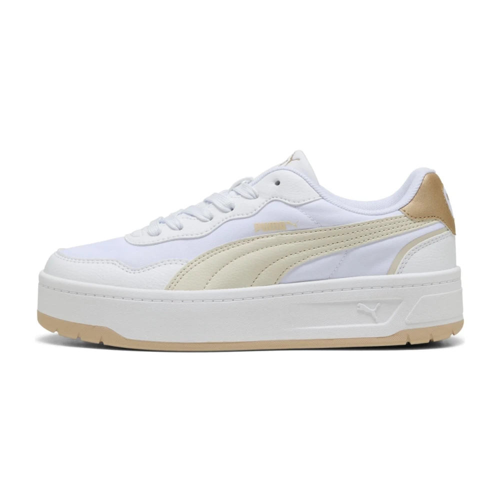Puma Women's Beige Sneakers, 7 Uk, Court Trainers For