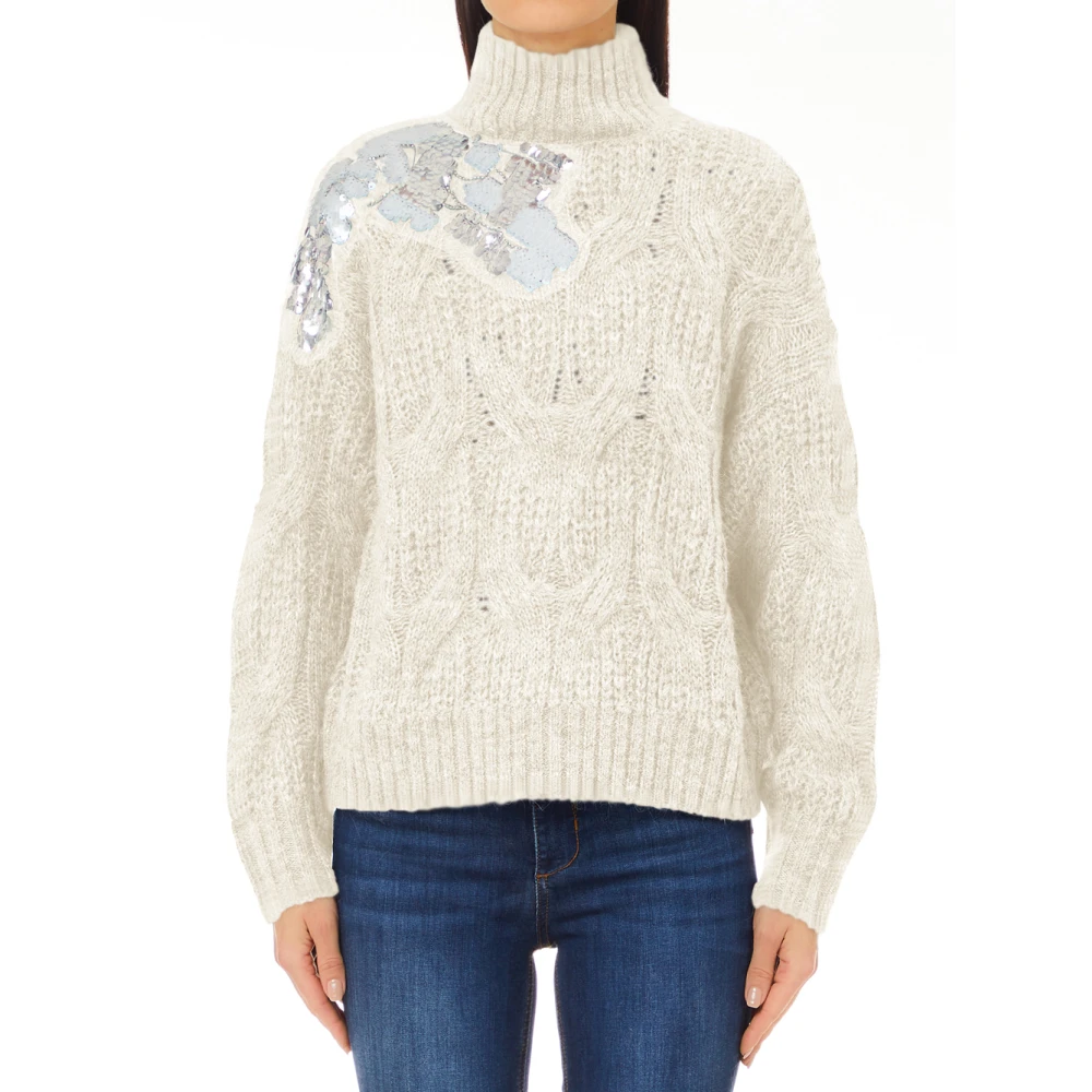 Liu Jo Elegante hoge hals trui White Dames
