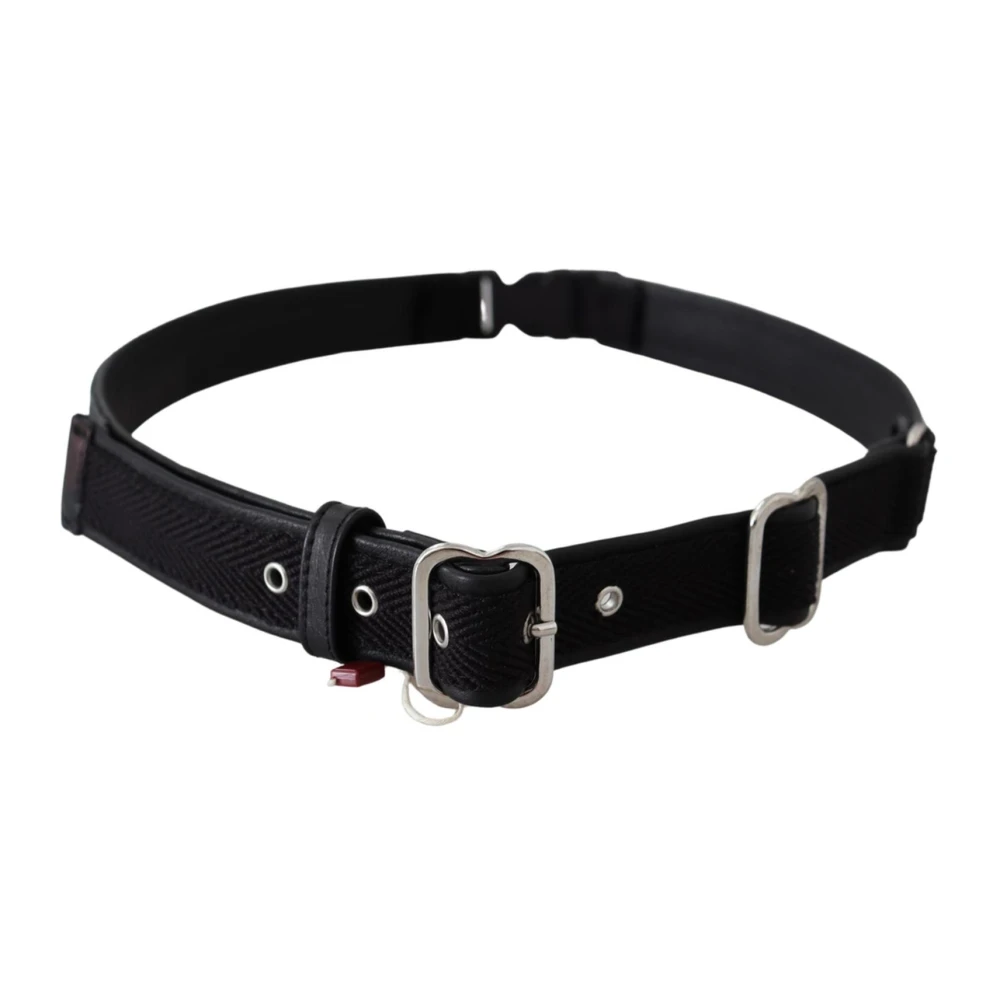 Gianfranco Ferré Leren Taille Riem met Chroom Metalen Gesp Black Dames