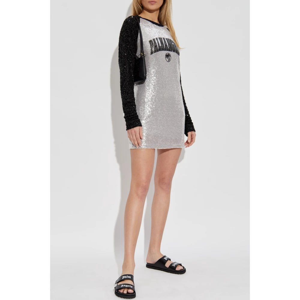 Palm Angels Paillettenjurk Gray Dames