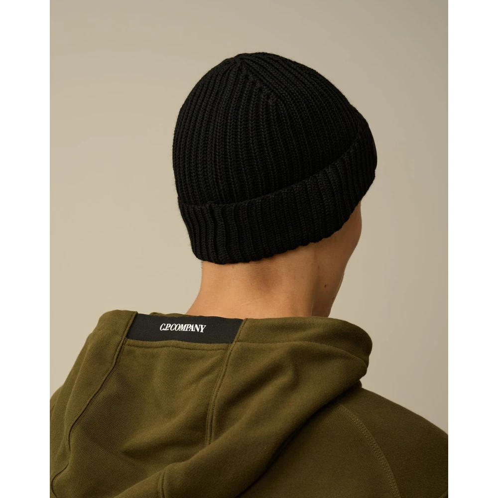 C.P. Company Wollen Goggle Beanie Muts Zwart Black Heren