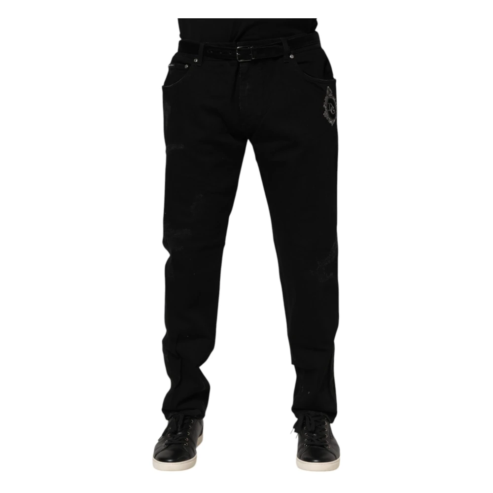 Dolce & Gabbana Men's Black Cotton Denim Jeans - Slim Fit Jeans - 4XL - Jeans