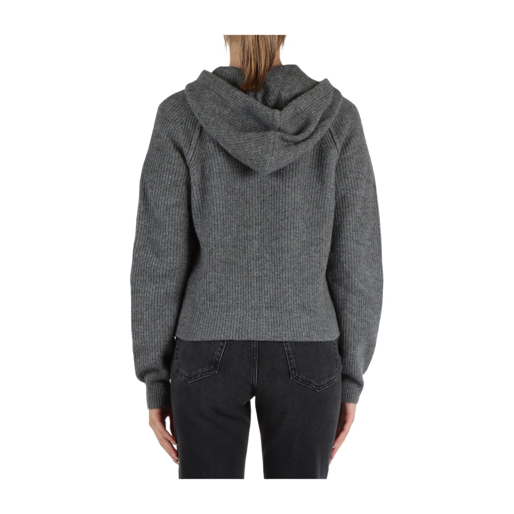 Replay Hooded wolblend vest met rits Gray Dames