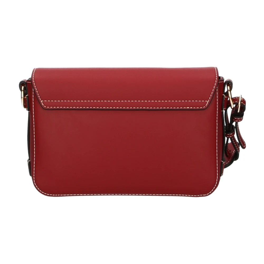 Love Moschino Rode Schoudertas met Spiegel en Metalen Medaillon Red Dames