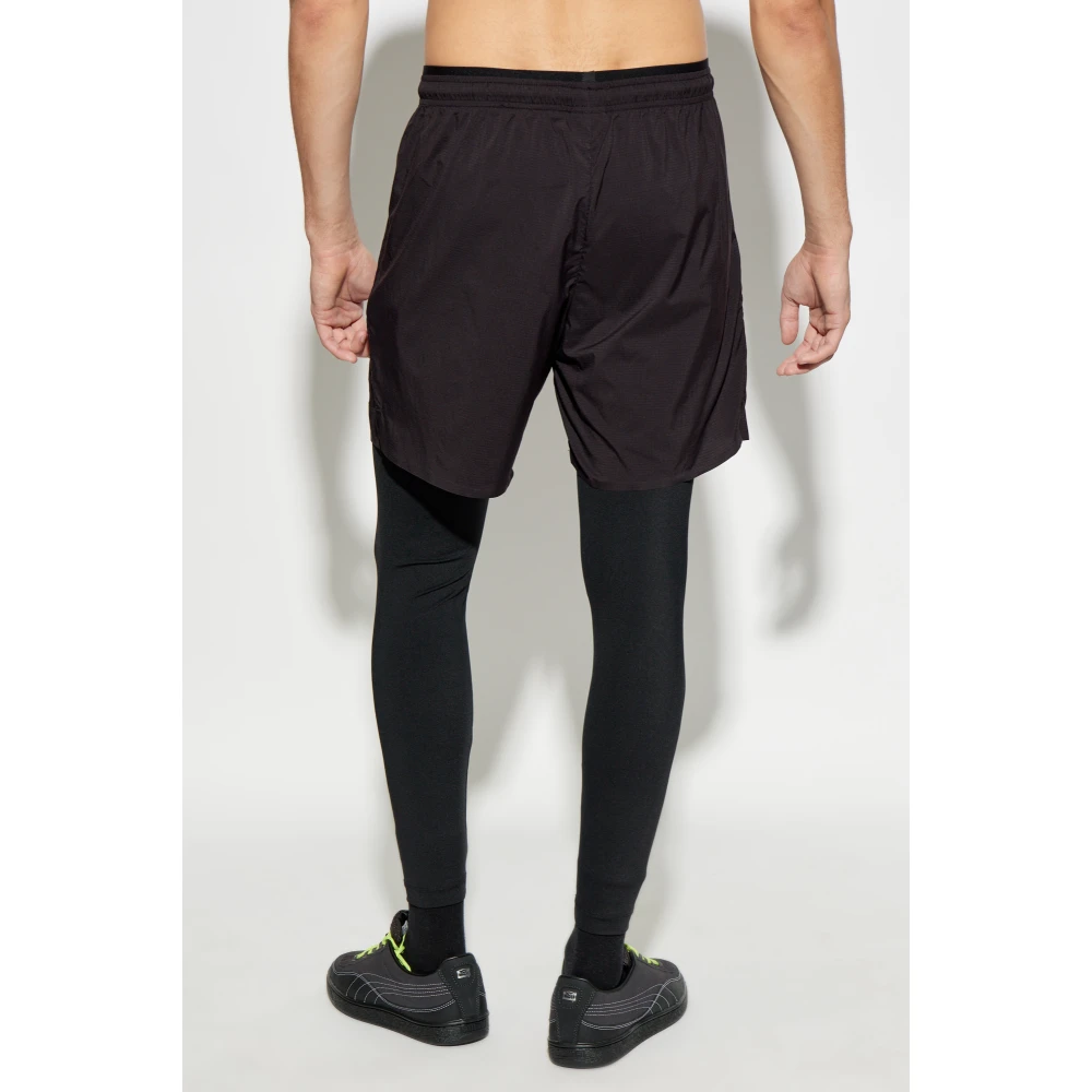 Emporio Armani EA7 Shorts met bedrukt logo Black Heren