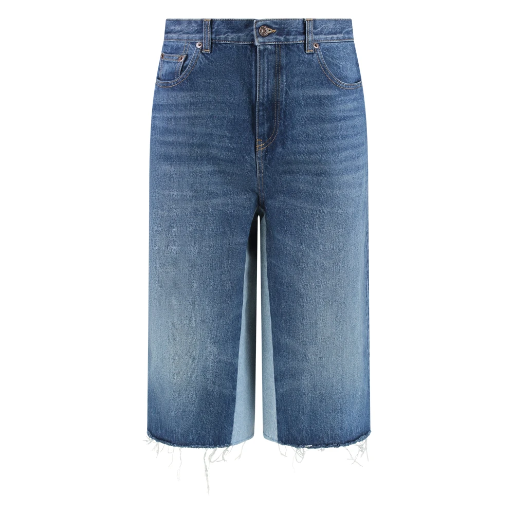 Chloé Women's Blue Patchwork Denim Bermuda Shorts - Denim Shorts - S - Shorts