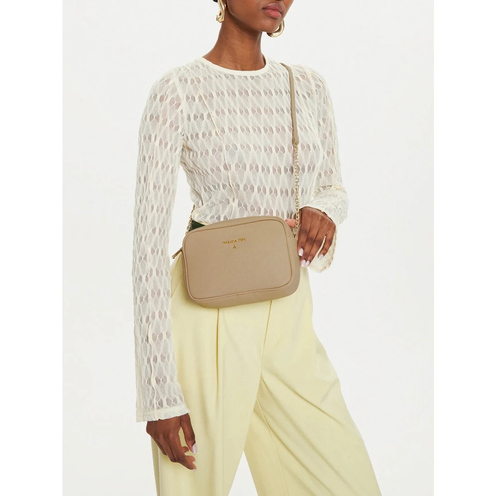 PATRIZIA PEPE Glam Mini Tas met Afneembare Band Beige Dames