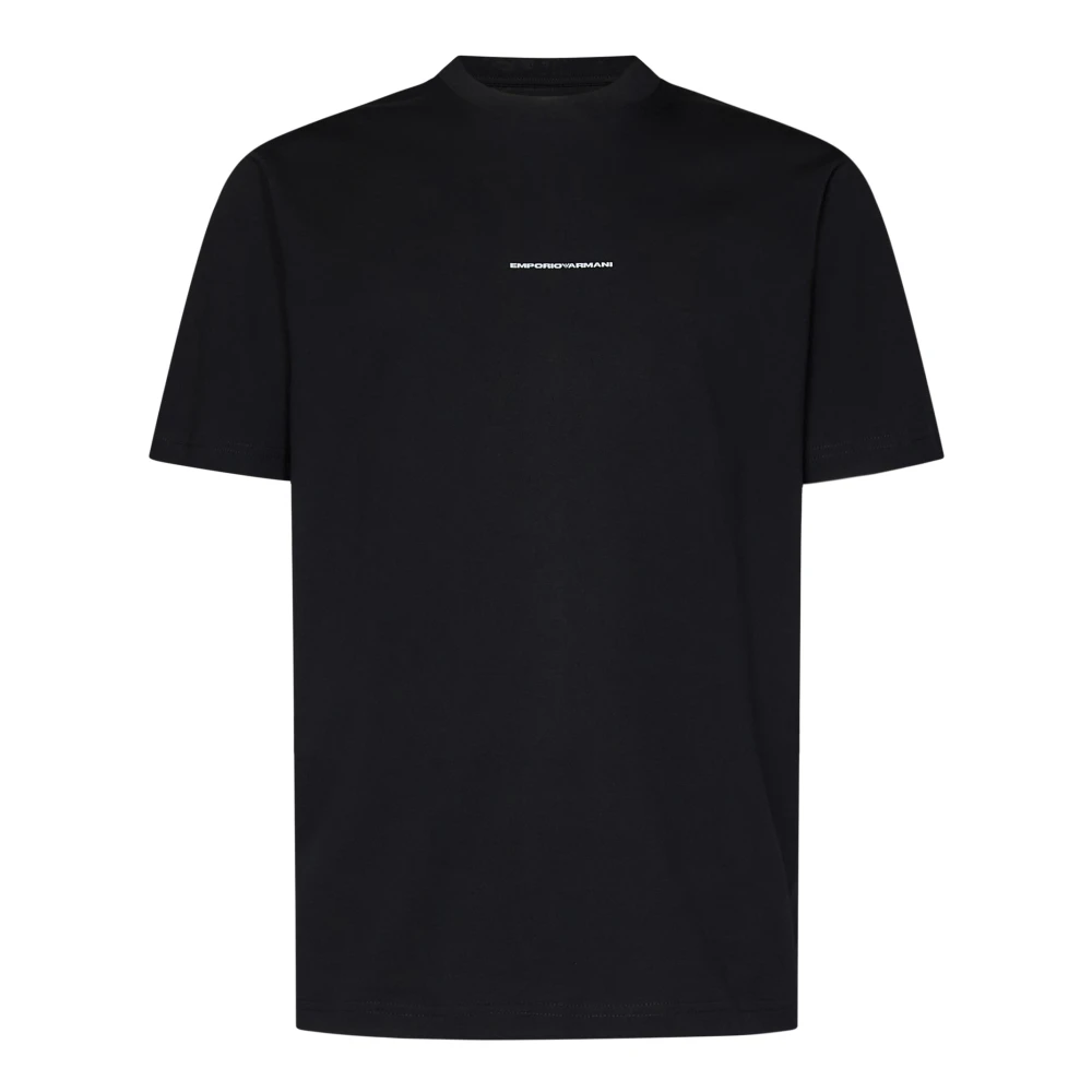 Emporio Armani Zwart Katoenen Jersey Crewneck T-Shirt Black Heren