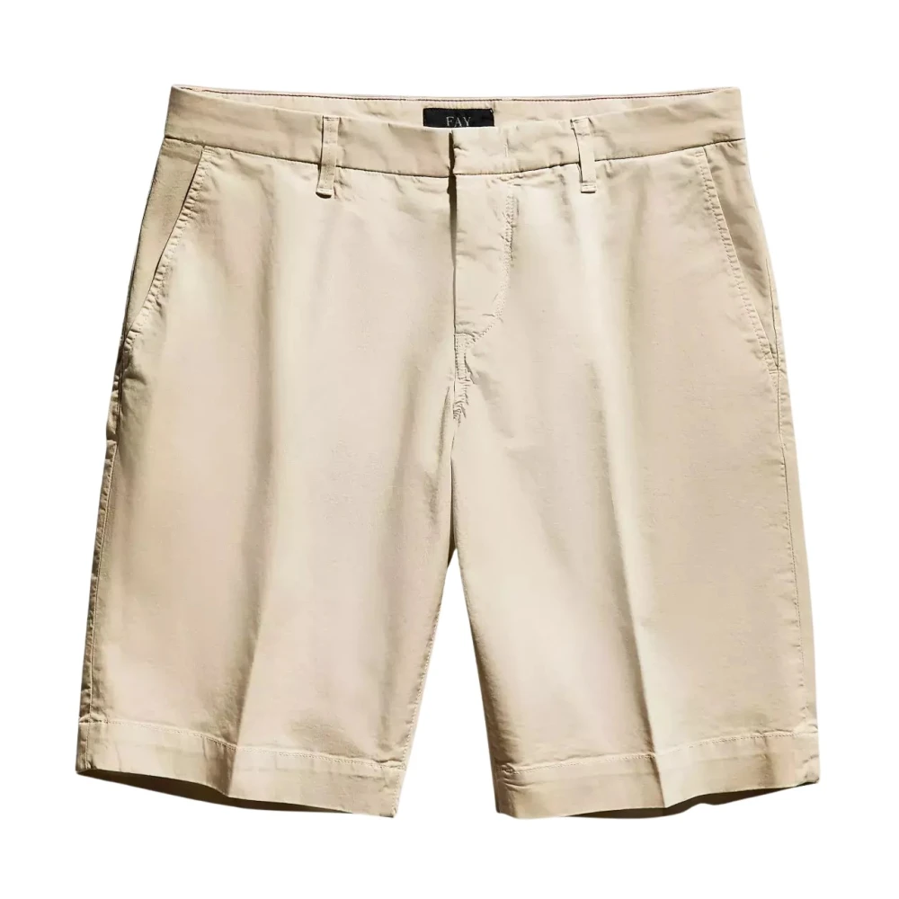 Fay Beige stretch bermuda shorts Beige Heren