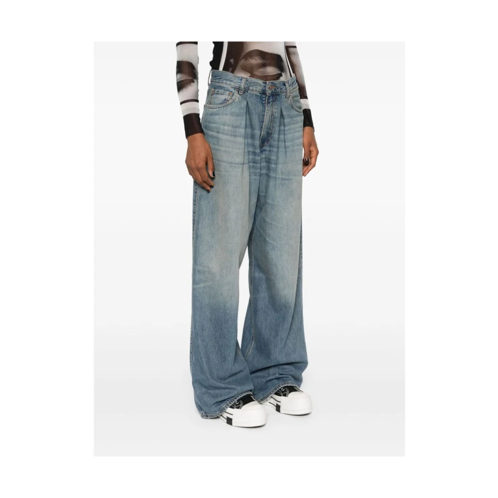 Haikure Blauwe Wide Leg Denim Jeans Blue Dames