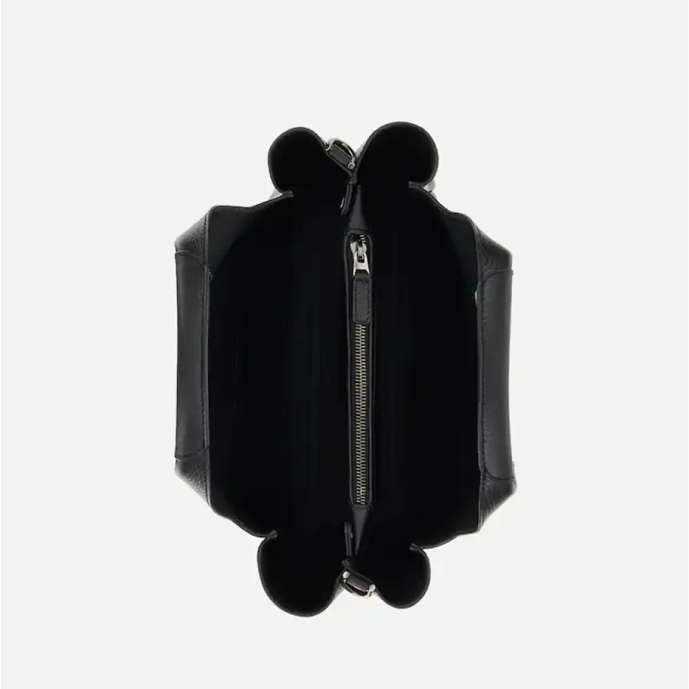 Hogan Gestructureerde Leren Shopper met H Detail Black Dames