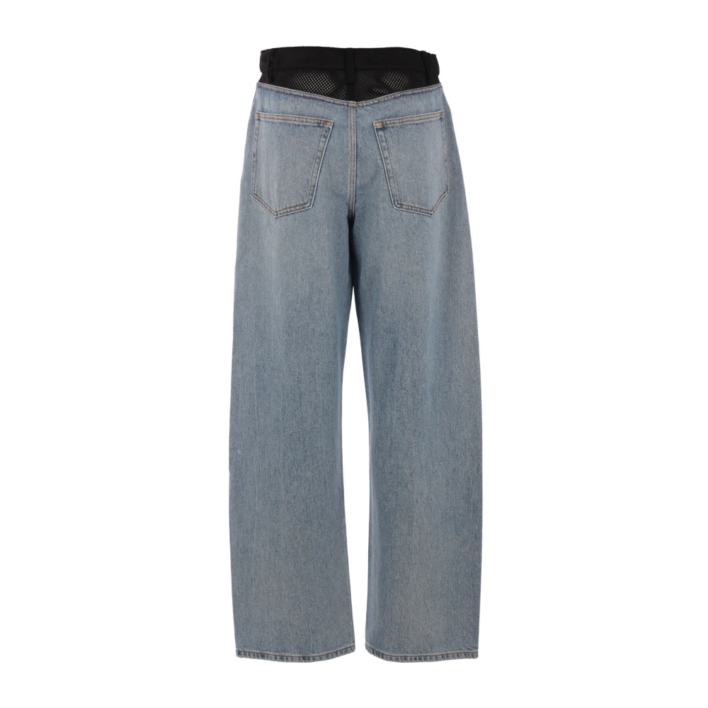 alexander wang Mesh Inzet Baggy Jeans Blue Dames