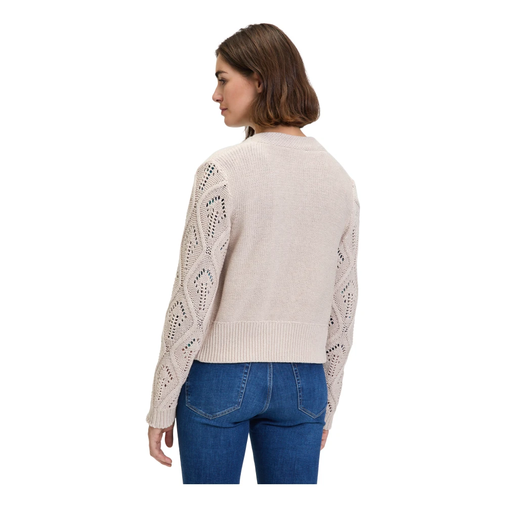 Betty & Co Chunky Gebreid Vest Beige Dames