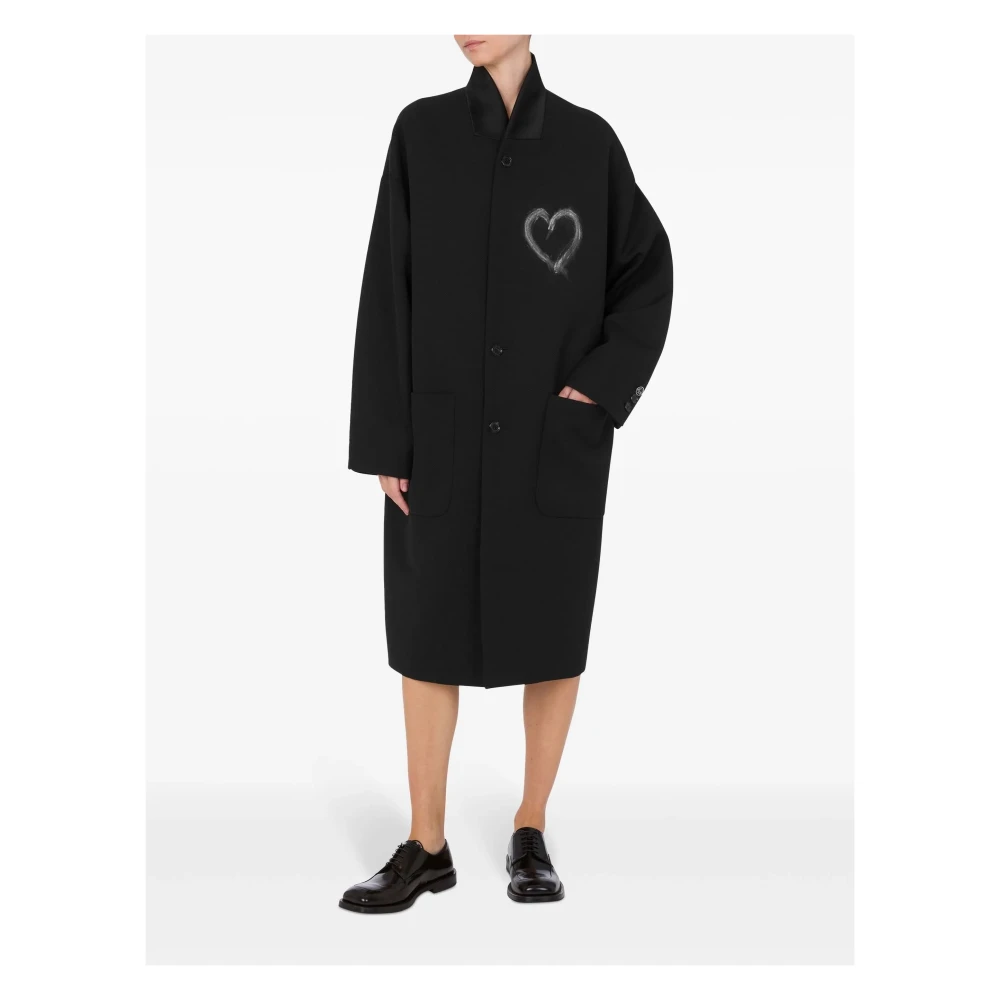 Moschino Lange Jas Black Dames