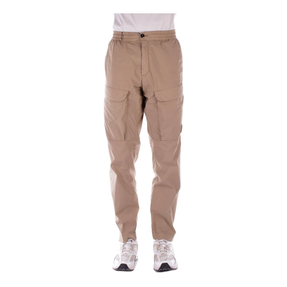 C.P. Company Logo Front Skinny Broek Rits Sluiting Brown Heren