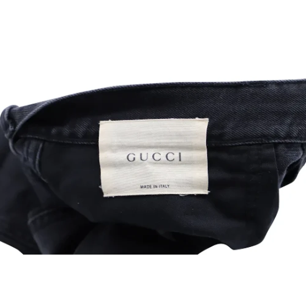 Gucci Vintage Pre-owned Cotton jeans Black Dames