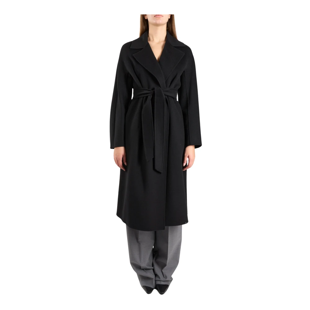 Max Mara Studio Ullblandning Kimono Kappa Black, Dam