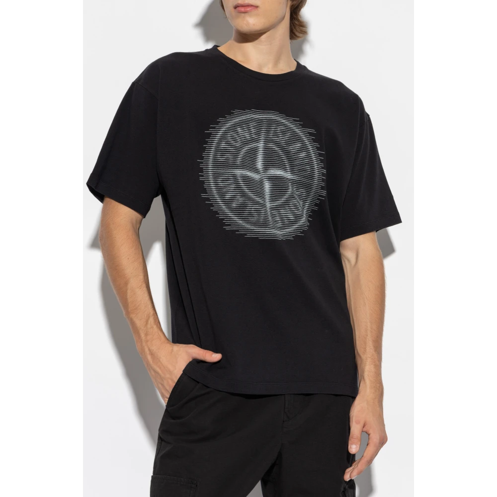 Stone Island T-shirt met logo Black Heren