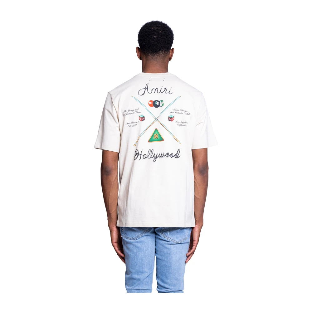 Amiri Pool Cue Tee in Albast White Heren