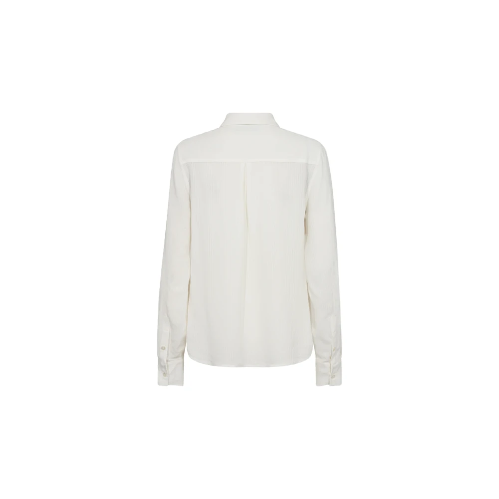 MOS MOSH EcoVero Jacquard Stripe Shirt Beige Dames