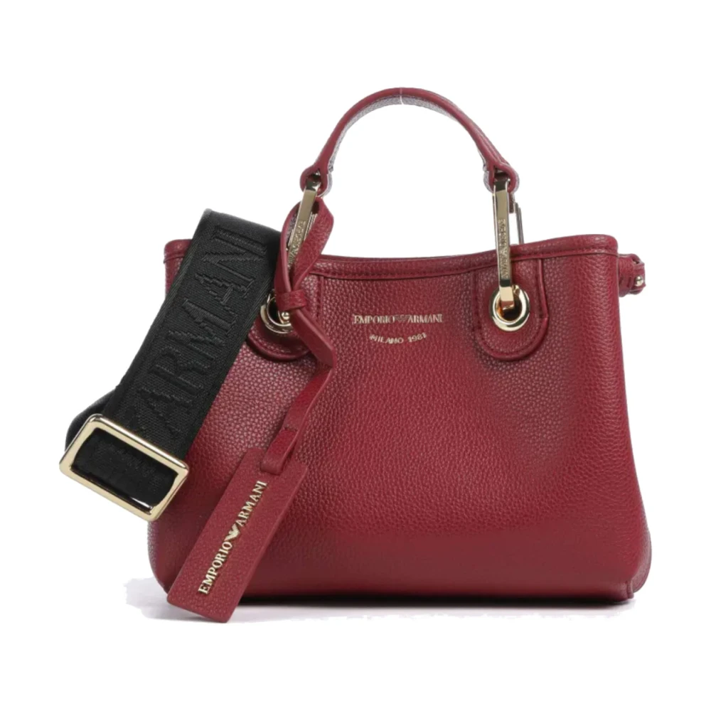 Emporio Armani Femme Rouge - Mini Sac À Main Avec Imprimé Cerf Et Bandoulière En Ruban - Sacs - Taille: One Size