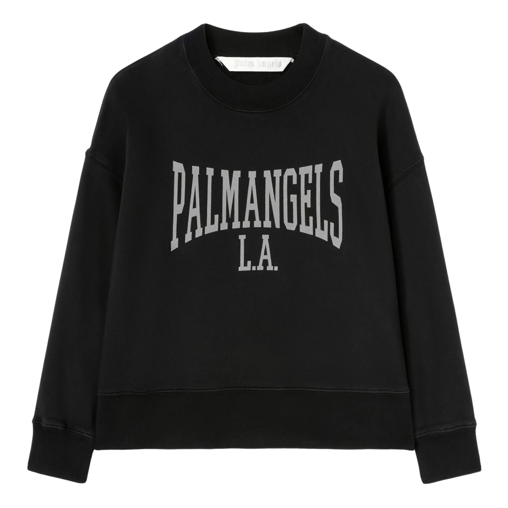 Palm Angels Klassieke College Crew Sweatshirt Black Dames
