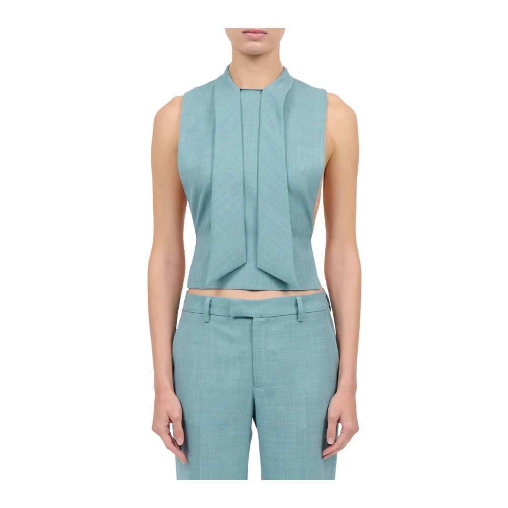 Mm6 Maison Margiela Donna Blu Top, M, New,
